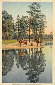 PINEHURST NORTH CAROLINA~RIDING REFLECTION PHOTO POSTCARD