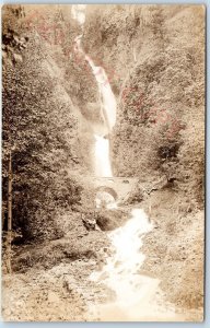 c1930s Columbia River Hwy RPPC Waukeena Falls Real Photo Postcard A123