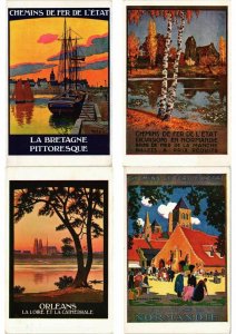 ADVERTISING TRAINS, CHEMIN DE FER POSTER STYLE 40 CPA (L2740)