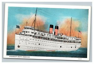 Vintage 1920's Postcard Great White Liner South American Chicago Duluth Transit