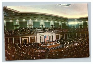 Vintage 1963 Postcard Panoramic View Joint Session of Congress Washington DC