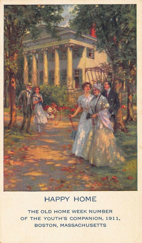 Boston MA Happy Home Youth's Companion 1911 Advertising Postcard