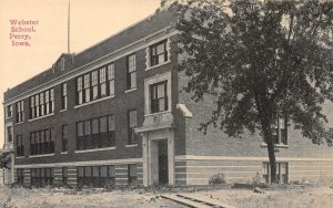 Perry, IA Iowa  WEBSTER SCHOOL  Dallas County  ca1910's Vintage B&W Postcard