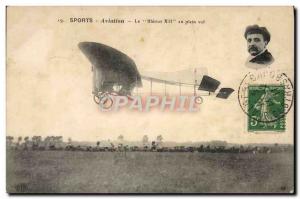 Old Postcard The Jet Aviation Bleriot XII in flight