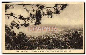 Old Postcard Cannes City View and the Gulf of Napoule