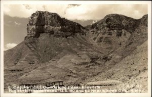 White's City New Mexico NM El Capitan Guadalupe Peak Real Photo Vintage Postcard