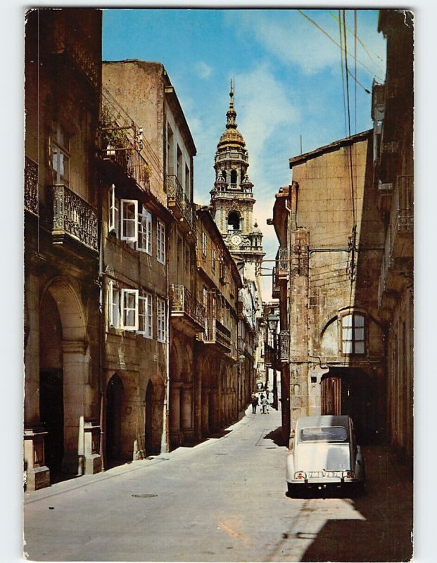 Postcard Rua del Villor, Santiago de Compostela, Spain