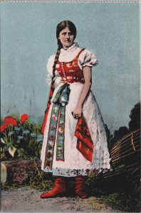 Hungary Lady Traditional Clothing Vintage Postcard C096