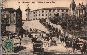 Spain San Sebastian Subida a la Plaza de Toros Vintage Postcard C297