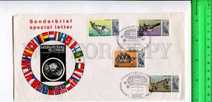 425354 GERMANY 1978 year Fur Fair Frankfurt am Main COVER w/ dinosaurs stamps