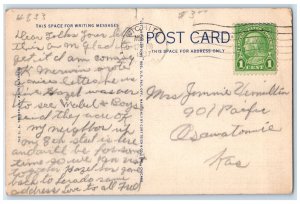 1937 US Veterans Hospital Exterior Roadside Wichita Kansas KS Posted Postcard