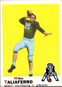 1969 Topps Football Card Boston Patriots Mike Taliaferro Quarterback sk5545