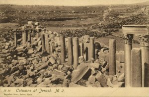 jordan, JERASH GERASA جرش, Columns (1920s) Sarrafian 38 Postcard