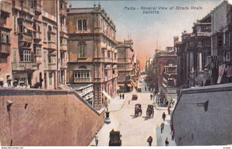 MALTA, General View of Strada Reale, Valletta, 1900-10s