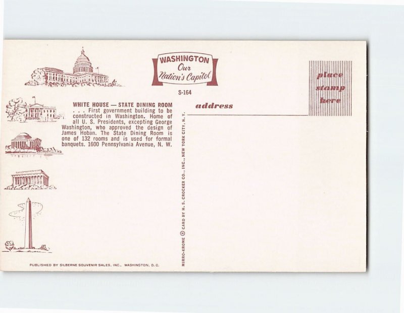 Postcard State Dining Room, White House, Washington, District of Columbia