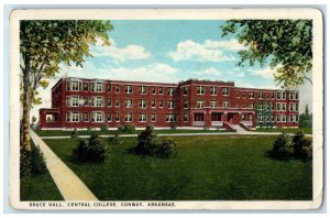 1923 Bruce Hall Central College Exterior Conway Arkansas AR Posted Tree Postcard