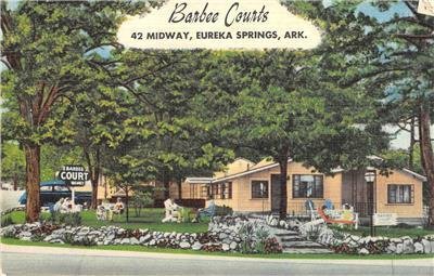BARBEE COURTS Eureka Springs, Arkansas Roadside Motel Vintage 1968 Postcard 