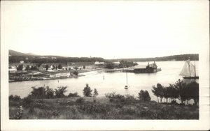 Camden Maine Harbor View from Curtis Island RPPC Vintage Postcard