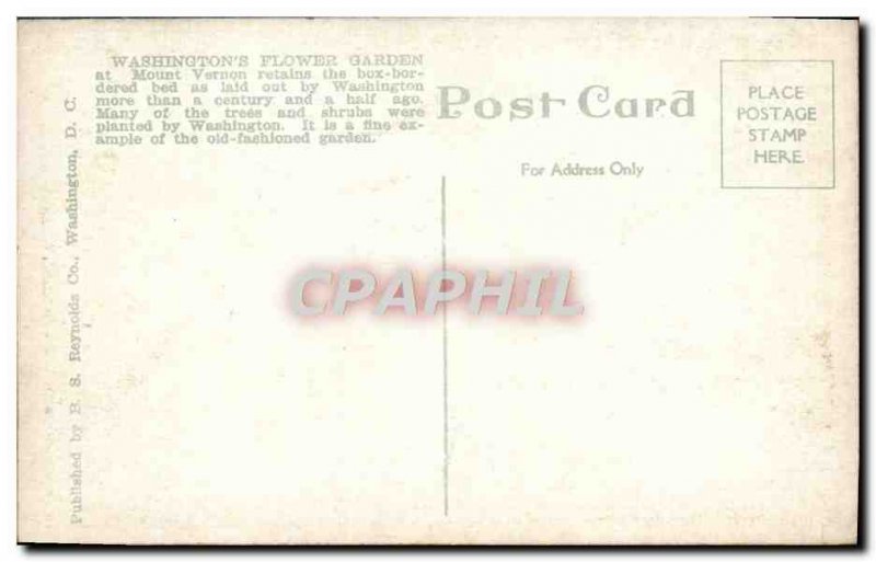 Old Postcard Washington & # 39s Garden Mount Vernon Go