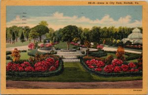 Scene in City Park Norfolk VA Postcard PC534