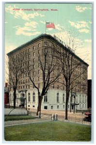1913 Hotel Kimball Exterior Building Springfield Massachusetts Vintage Postcard