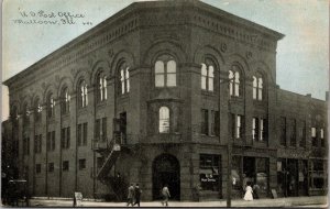 View of U.S. Post Office, Mattoon IL Vintage Postcard S71