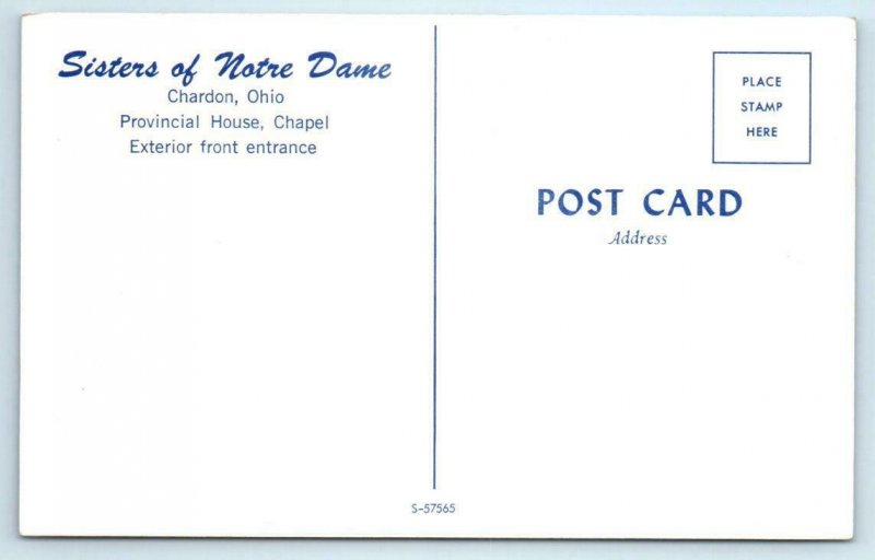 CHADRON, Ohio OH ~ Provincial House Chapel SISTERS of NOTRE DAME  Postcard