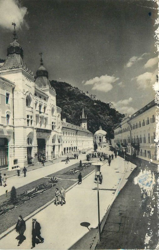 Romania Baile herculane vedere din strada  Postcard