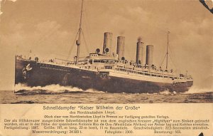 Kaiser Wilhelm Der Grobe Nord Deutschen Lloyd Ship 