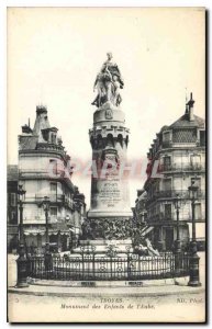 Old Postcard Troyes Aube Children Monument