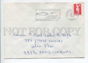 421502 FRANCE 1990 year FISHING Montbeliard Ppal ADVERTISING real posted COVER