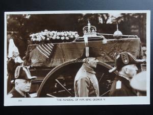 The Funeral of H.M.King George V - Coffin & Crown RP Postcard