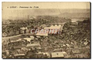 Old Postcard Liege Panorama Bridges