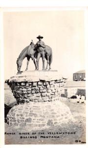 C12/ Billings Montana Mt Real Photo RPPC Postcard c40s Range Rider Yellowstone