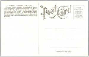 Public Library Chicago Illinois IL Building Cross Streets Postcard