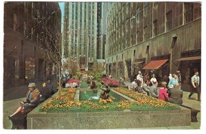 People at Channel Gardens, Rockafeller Center New York City, Used 1966