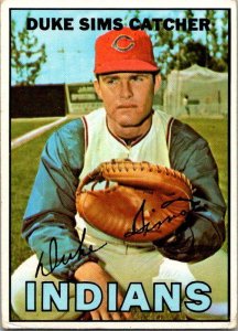 1968 Topps Baseball Card Duke Sims Cleveland Indians sk3537