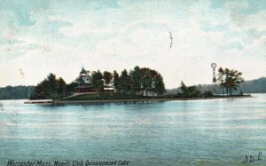 Vintage Postcard 1907 Wapiti Club Quinsigamond  Lake Worcester Massachusetts MA