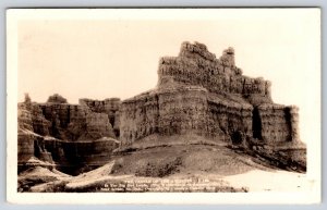 RPPC~South Dakota~Badlands Natl Park~Castle Of Ancients Butte~1940s Postcard