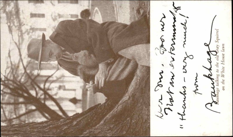 Washington DC Baukhage & Gray Squirrel Autograph Postcard