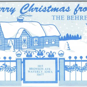 1981 Waverly, IA Xmas Behrens Family Christmas Greeting Large Postcard Harold M1