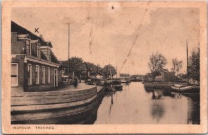 Netherlands Workum Trekweg Vintage Postcard 04.10