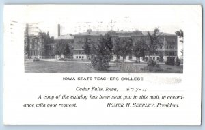 Cedar Falls Iowa IA Postcard Iowa State Teachers College Exterior Building c1911