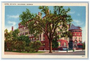 c1940's Hotel De Soto Savannah Georgia GA Unposted Vintage Postcard 