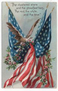 Early Decoration/Memorial Day Post Card, Eagle, Flags, Flowers Raphael Tuck 1907