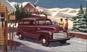 GMC Suburban Model Van 1950s Classic Car Ad Advertising Vintage Postcard