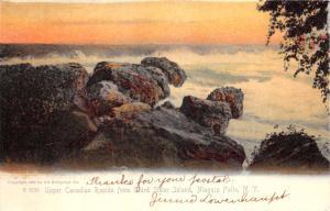 NIAGARA FALLS NY~UPPER CANADIAN RAPIDS~THIRD SISTER ISLAND~ROTOGRAPH POSTCARD 06