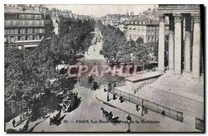Postcard The Old Paris boulevards seen Madeleine