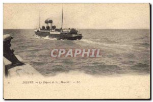 Old Postcard Boat Dieppe The departure of the Channel