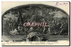 Old Postcard Caen Abbaye aux Lycée Malherbe Men Moses striking the rock by M...